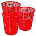 Wonder Homeware Jali 222 Open Dustbin for Home/Office/Organization etc. Set of 3 Pcs, 7 LTR Dustbin, Black Color (Red)