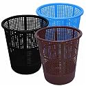 Wonder Homeware Jali 222 Open Dustbin for Home/Office/Organization etc. Set of 3 Pcs, 7 LTR Dustbin, Black Color (Blue Brown Black 2)
