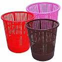 Wonder Homeware Jali 222 Open Dustbin for Home/Office/Organization etc. Set of 3 Pcs, 7 LTR Dustbin, Black Color (Pink Brown Red 2)