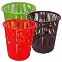 Wonder Homeware Jali 222 Open Dustbin for Home/Office/Organization etc. Set of 3 Pcs, 7 LTR Dustbin, Black Color (Red Brown Green 2)