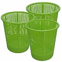 Wonder v Jali 222 Open Plastic Dustbin for Home/Office/Organization etc. Set of 3 Pcs, 7 LTR Dustbin, Color (Green2)