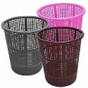Wonder Homeware Jali 222 Open Dustbin for Home/Office/Organization etc. Set of 3 Pcs, 7 LTR Dustbin, Black Color (Pink Brown Grey 2)