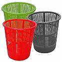 Wonder Homeware Jali 222 Open Dustbin for Home/Office/Organization etc. Set of 3 Pcs, 7 LTR Dustbin, Black Color (Red Green Grey 2)