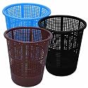 Wonder Simply Home Jali 222 Open Plastic Dustbin for Home/Office/Organization etc. Set of 3 Pcs, 7 LTR Dustbin, Color (Blue Brown Black)