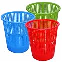 Wonder Homeware Jali 222 Open Dustbin for Home/Office/Organization etc. Set of 3 Pcs, 7 LTR Dustbin, Black Color (Red Green Blue 3)