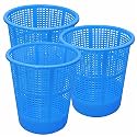 Wonder Simply Home Jali 222 Open Plastic Dustbin for Home/Office/Organization etc. Set of 3 Pcs, 7 LTR Dustbin, Color (Blue)