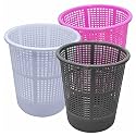 Wonder Homeware Jali 222 Open Dustbin for Home/Office/Organization etc. Set of 3 Pcs, 7 LTR Dustbin, Black Color (Pink Grey White 2)