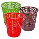 Wonder Homeware Jali 222 Open Dustbin for Home/Office/Organization etc. Set of 3 Pcs, 7 LTR Dustbin, Black Color (Red Brown Green)