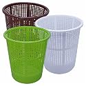Simply Home Jali 222 Open Plastic Dustbin for Home/Office/Organization etc. Set of 3 Pcs, 7 LTR Dustbin, Color (Brown Green White)