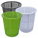 Wonder Homeware Jali 222 Open Dustbin for Home/Office/Organization etc. Set of 3 Pcs, 7 LTR Dustbin, Black Color (Grey Green White)
