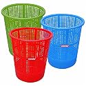Wonder Homeware Jali 222 Open Dustbin for Home/Office/Organization etc. Set of 3 Pcs, 7 LTR Dustbin, Black Color (Red Green Blue)