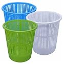 Simply Home Jali 222 Open Plastic Dustbin for Home/Office/Organization etc. Set of 3 Pcs, 7 LTR Dustbin, Color (Blue Green White)