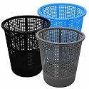 Wonder Simply Home Jali 222 Open Plastic Dustbin for Home/Office/Organization etc. Set of 3 Pcs, 7 LTR Dustbin, Color (Blue Grey Black