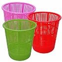 Wonder Homeware Jali 222 Open Dustbin for Home/Office/Organization etc. Set of 3 Pcs, 7 LTR Dustbin, Black Color (Pink Green Red)