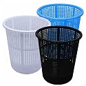 Simply Home Jali 222 Open Plastic Dustbin for Home/Office/Organization etc. Set of 3 Pcs, 7 LTR Dustbin, Color (Blue Black White