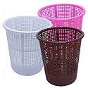 Wonder Homeware Jali 222 Open Dustbin for Home/Office/Organization etc. Set of 3 Pcs, 7 LTR Dustbin, Black Color (Pink Brown White 2)