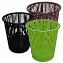 Wonder Simply Home Jali 222 Open PLastic Dustbin for Home/Office/Organization etc. Set of 3 Pcs, 7 LTR Dustbin, Color (Brown Green Black