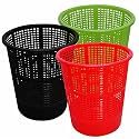 Wonder Homeware Jali 222 Open Dustbin for Home/Office/Organization etc. Set of 3 Pcs, 7 LTR Dustbin, Black Color (Green Red Black 2)