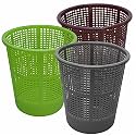 Wonder Simply Home Jali 222 Open Plastic Dustbin for Home/Office/Organization etc. Set of 3 Pcs, 7 LTR Dustbin Color (Brown Grey Green