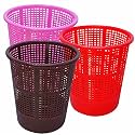 Wonder Homeware Jali 222 Open Dustbin for Home/Office/Organization etc. Set of 3 Pcs, 7 LTR Dustbin, Black Color (Pink Brown Red)