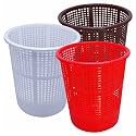 Simply Home Jali 222 Open Plastic Dustbin for Home/Office/Organization etc. Set of 3 Pcs, 7 LTR Dustbin Color (Brown Red White