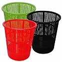 Wonder Simply Home Jali 222 Open Plastic Dustbin for Home/Office/Organization etc. Set of 3 Pcs, 7 LTR Dustbin Color (Green Red Black)