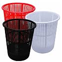 Wonder Homeware Jali 222 Open Dustbin for Home/Office/Organization etc. Set of 3 Pcs, 7 LTR Dustbin, Black Color (Red Black White)