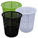 Simply Home Jali 222 Open Plastic Dustbin for Home/Office/Organization etc. Set of 3 Pcs, 7 LTR Dustbin, Color (Green Black White)