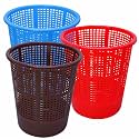 Wonder Simply Home Jali 222 Open Plastic Dustbin for Home/Office/Organization etc. Set of 3 Pcs, 7 LTR Dustbin, Color (Blue Brown Red)
