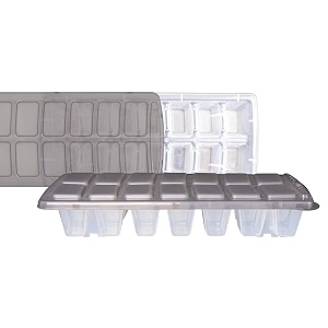 simply home keroline big fridge ice tray with lid set of 2 tray 14 cube green red color