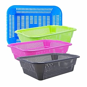 wonder homeware prime natasha 1013 multipurpose basket set of 4 pcs 4 ltr brown red green grey color blue green pink grey 2
