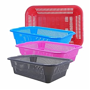 wonder homeware prime natasha 1013 multipurpose basket set of 4 pcs 4 ltr brown red green grey color red blue pink grey