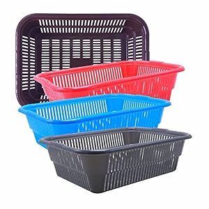 wonder homeware prime natasha 1013 multipurpose basket set of 4 pcs 4 ltr brown red green grey color brown red blue grey 2