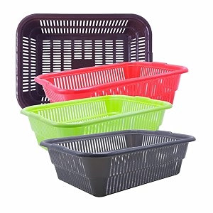 wonder homeware prime natasha 1013 multipurpose basket set of 4 pcs 4 ltr brown red green grey color brown red green grey 2