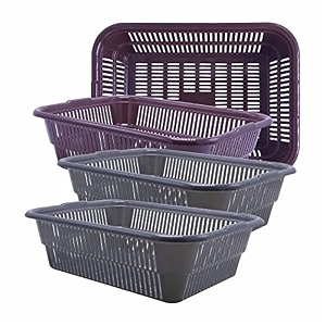 wonder homeware prime natasha 1013 multipurpose basket set of 4 pcs 4 ltr brown red green grey color brown green