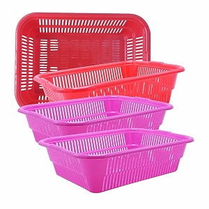 wonder homeware prime natasha 1013 multipurpose basket set of 4 pcs 4 ltr brown red green grey color red pink 2