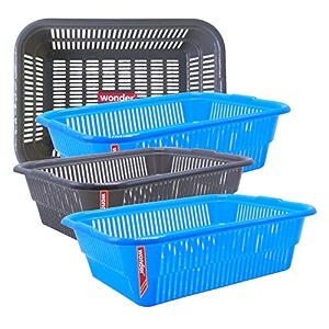 wonder homeware prime natasha 1013 multipurpose basket set of 4 pcs 4 ltr brown red green grey color blue grey 2
