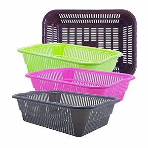 wonder homeware prime natasha 1013 multipurpose basket set of 4 pcs 4 ltr brown red green grey color brown green pink grey