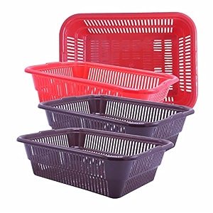 wonder homeware prime natasha 1013 multipurpose basket set of 4 pcs 4 ltr brown red green grey color brown red