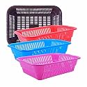 Wonder Homeware Prime Natasha 1013 Multipurpose Basket, Set of 4 Pcs 4 Ltr, Brown Red Green Grey Color (Brown Red Blue Pink 2)
