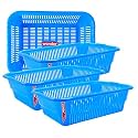 Wonder Homeware Prime Natasha 1013 Multipurpose Basket, Set of 4 Pcs 4 Ltr, Brown Red Green Grey Color (Blue 3)