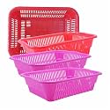 Wonder Homeware Prime Natasha 1013 Multipurpose Basket, Set of 4 Pcs 4 Ltr, Brown Red Green Grey Color (Red Pink 2)