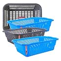 Wonder Homeware Prime Natasha 1013 Multipurpose Basket, Set of 4 Pcs 4 Ltr, Brown Red Green Grey Color (Blue Grey 2)
