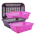 Wonder Homeware Prime Natasha 1013 Multipurpose Basket, Set of 4 Pcs 4 Ltr, Brown Red Green Grey Color (Pink Brown 2)