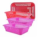 Wonder Homeware Prime Natasha 1013 Multipurpose Basket, Set of 4 Pcs 4 Ltr, Brown Red Green Grey Color (Red Pink)