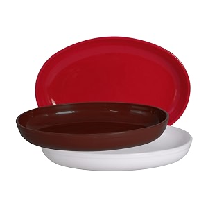 wonder homeware prime sigma snacker mixing bowl 500 ml set of 3 multicolor red brown white