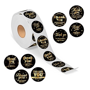 vinyl wonderhub pack of 500 attractive 8 different design thank you stickers for packaging and small business design 1