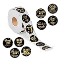 Vinyl Wonderhub (Pack of 500) Attractive 8 Different Design Thank You Stickers for Packaging and Small Business (Design 1)
