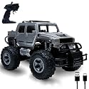 Wonder Hummer Off Roader Rechargeable Remote Control Car | 4x4 Monster Truck | LED Lights | Lithium Battery | C-Type Charging | Remote Control Car for Kids | RC Monster Truck- Silver