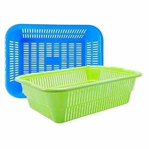 wonder plastic prime natasha 1216 multipurpose basket set of 2 pcs 9 ltr blue green